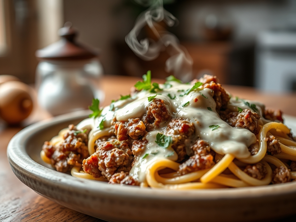 Freshly prepared alfredo ground beef recipes