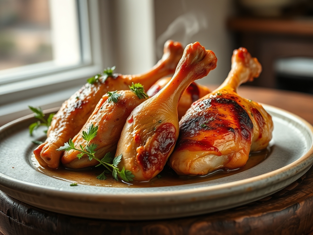 Freshly prepared chicken recipes drumsticks and thighs