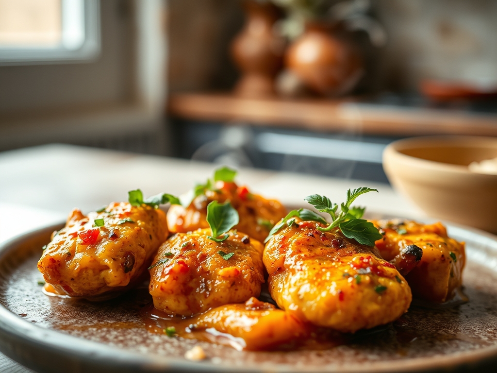 Freshly prepared chicken recipes of india