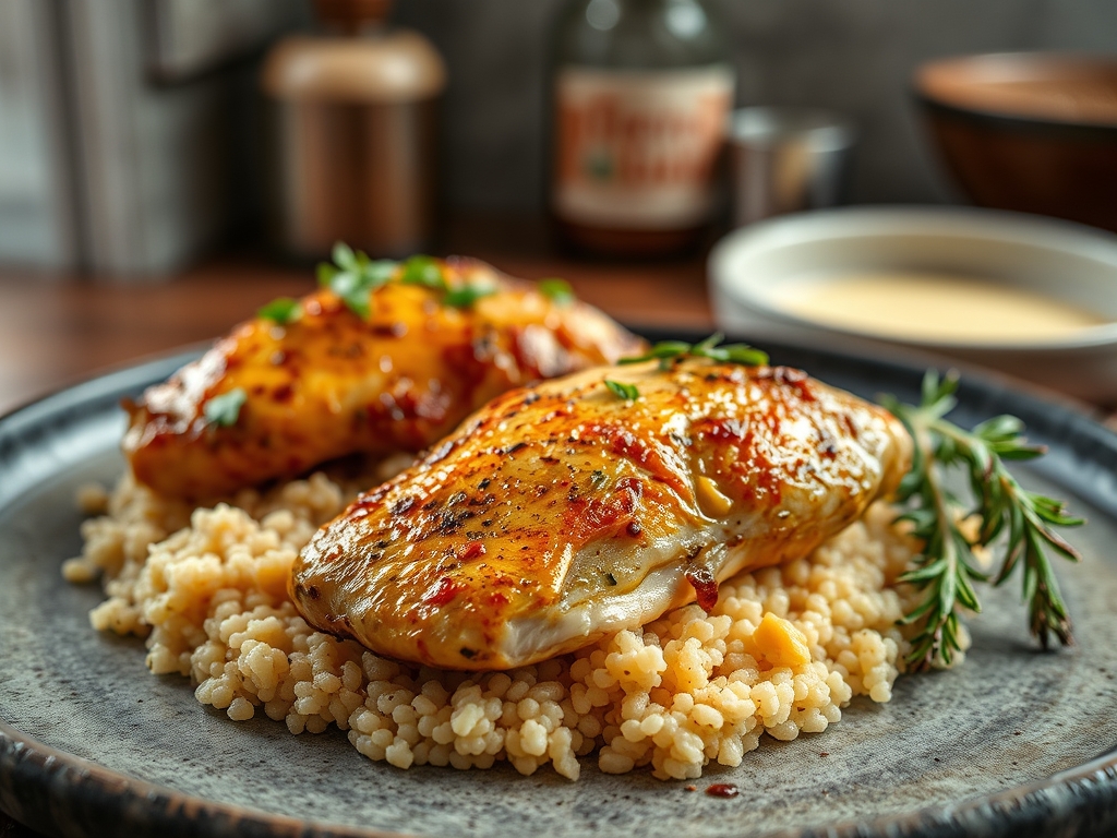 Freshly prepared chicken recipes with couscous