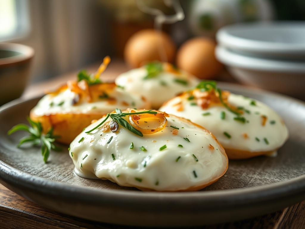 Freshly prepared cream cheese and potato recipes