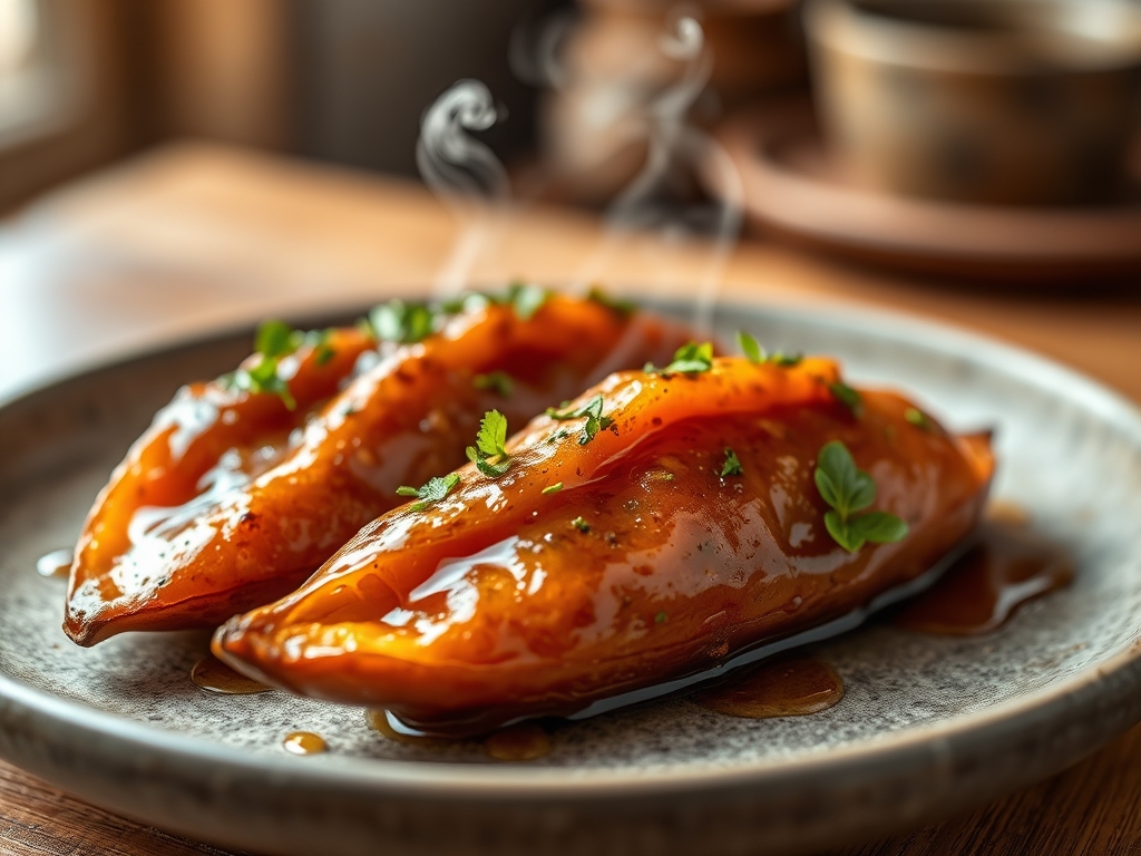 Freshly prepared glazed sweet potato recipes