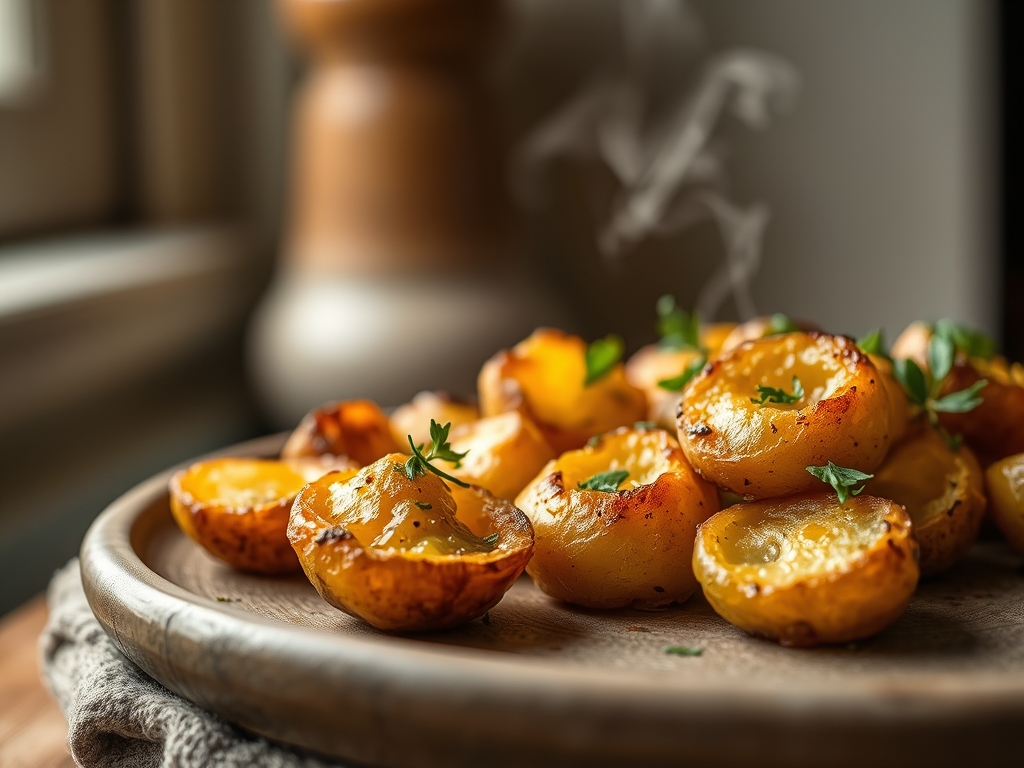Freshly prepared roasted mini potato recipes